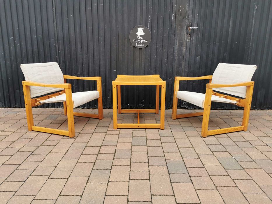 Stolik+ 2x fotel "Diana" proj. Karin Mobring dla IKEA, Szwecja '70