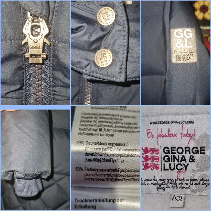 Длинная куртка пальто George Gina & Lucy темно-синяя, 152