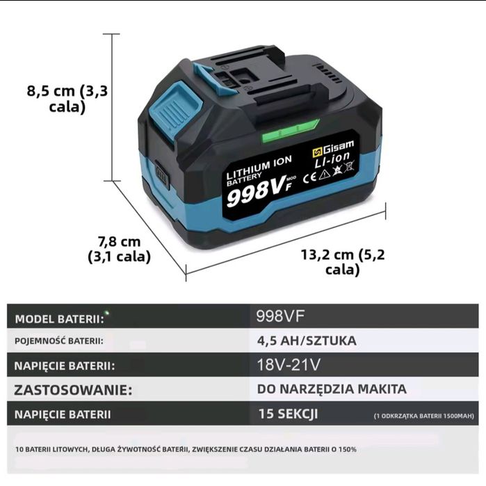 Akumulator bateria Gisam Makita