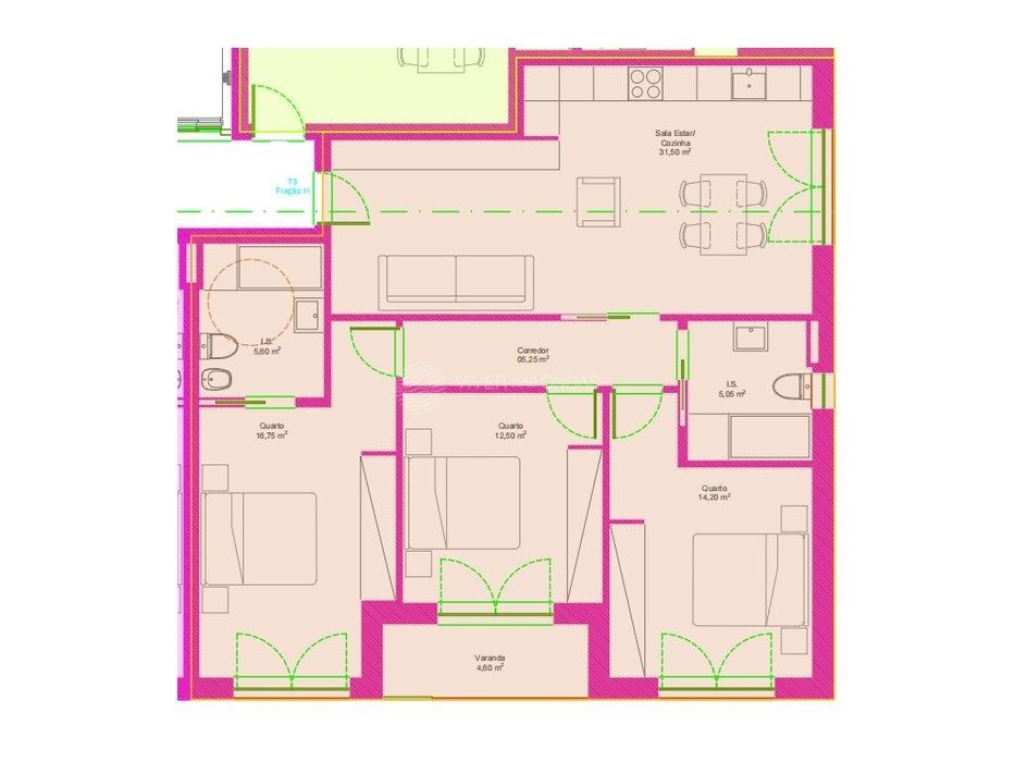 Apartamento T3 (em construção) para venda - Junto à faculdade de me...