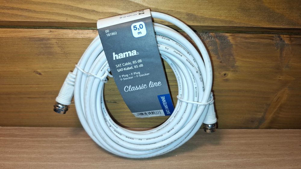 N030 Kabel Antenowy - HAMA - Kabel Koncentryczny - DVB-T2 - 5 metrów