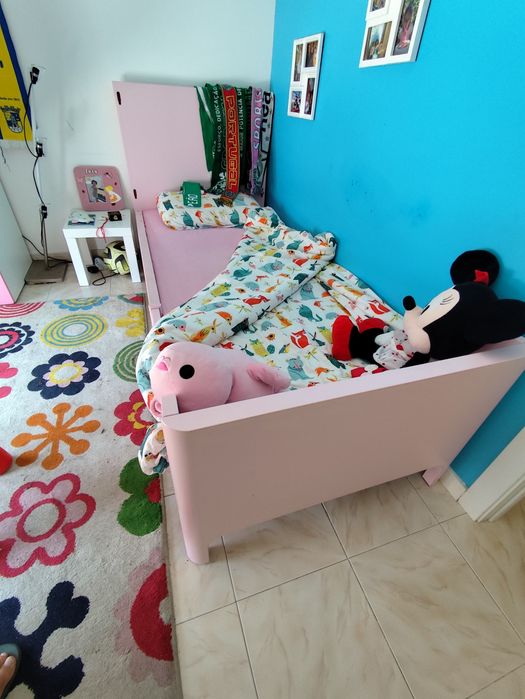 Cama extensível Rosa 80x até 200 - como NOVA