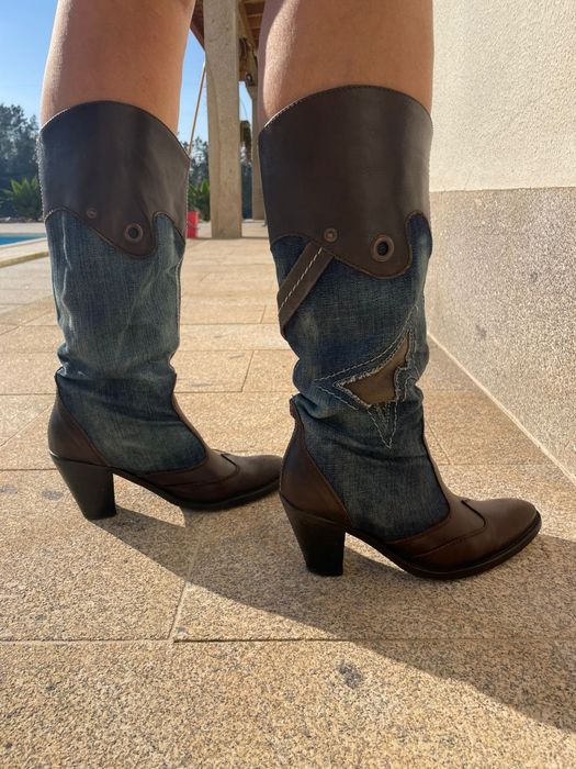 Botas em Couro Natural com Ganga - No 38