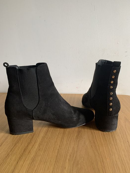 Botki czarne zamszowe buty jesienne damskie 36