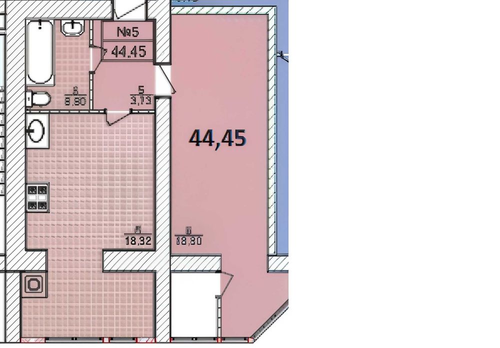 41575 Продаж 1 кім. квартири в цегляному будинку, великою площею, та в чудовому житловому районі. Lasun Bohdan