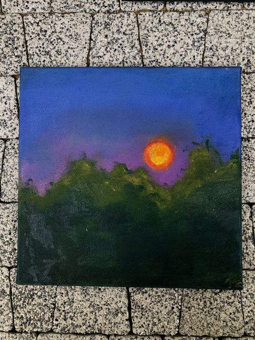 Obraz olejny "wschód" 30x30cm