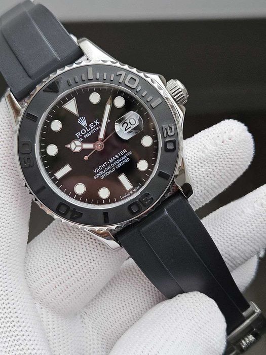 Швейцарские наруные часы Rolex Yacht-Master Black. Топ качество