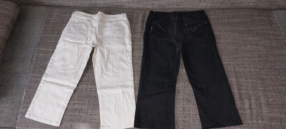 2 pary spodni Jeans białe i czarne rozmiar 158 cm 95% bawełna