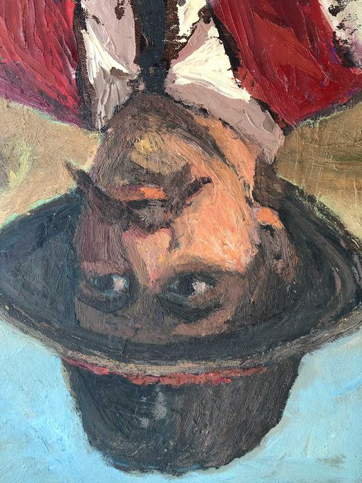 Donald Solo - Portret, Obraz olejny na tekturze