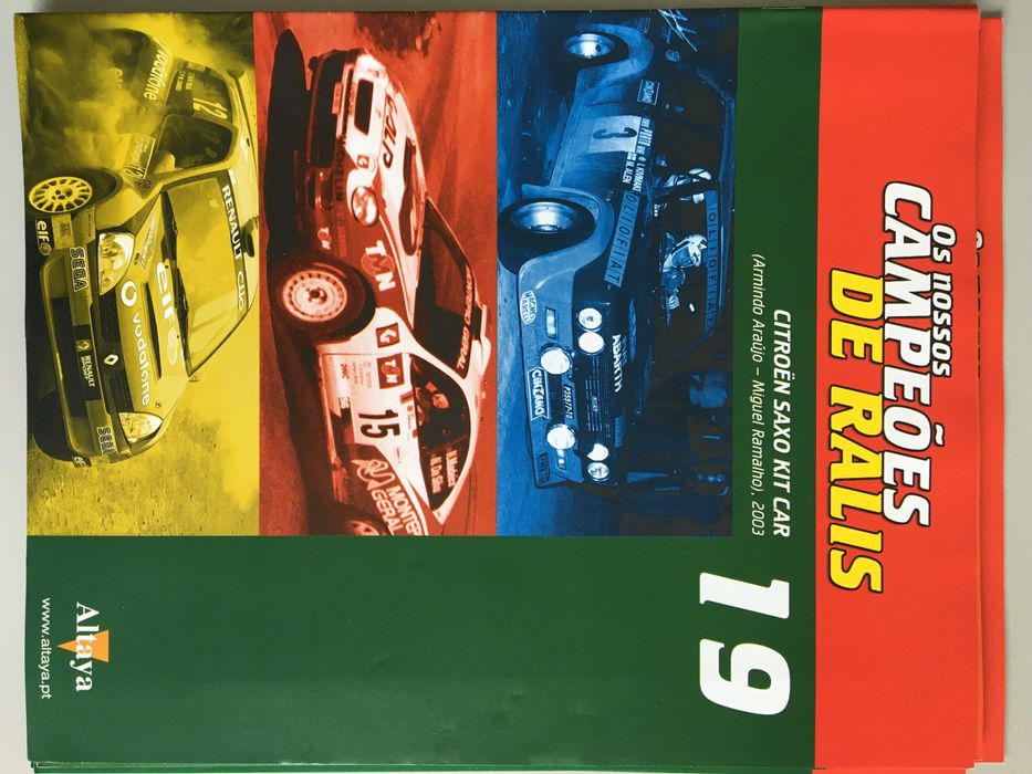 Lote de 19 fascículos Altaya da coleção Os nossos campeões de ralis