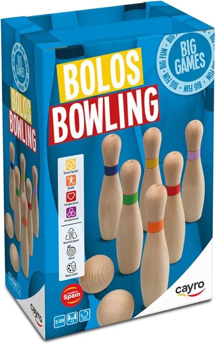 [Novo] Bowling em Madeira com 6 Pinos e 2 Bolas