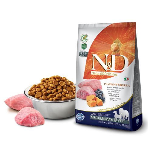 Farmina N&D (GF Abóbora) Adult Medium/Maxi - Borrego / Frango / Javali