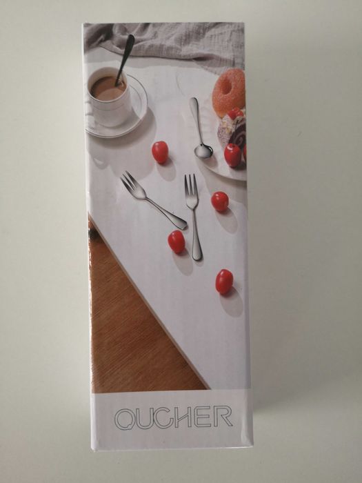 Zestaw czarnych łyżeczek do herbaty, 8 sztuk, stal szlachetna