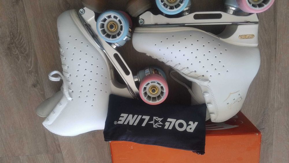 EDEA Rondo 245 Inline Skates – Ivory Color, Lightly Used + Mistral Chassis and Accessories64585482672130121