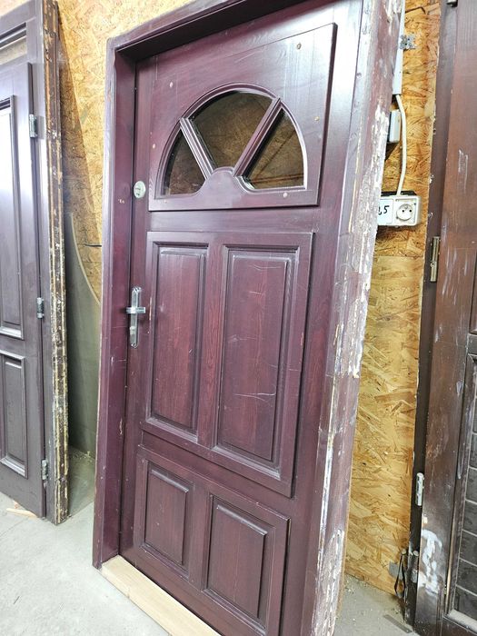 DRZWI Zewnętrzne Drewniane Sosnowe Wejściowe 100x203cm