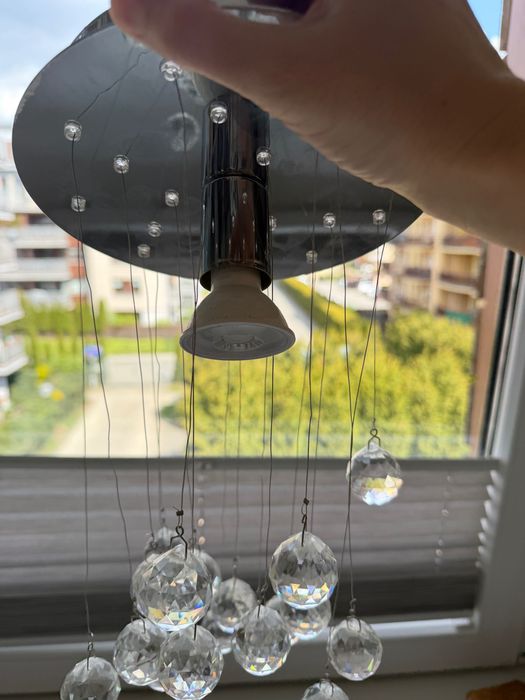 Sprzedam lampę sufitową z kryształami i lustrem