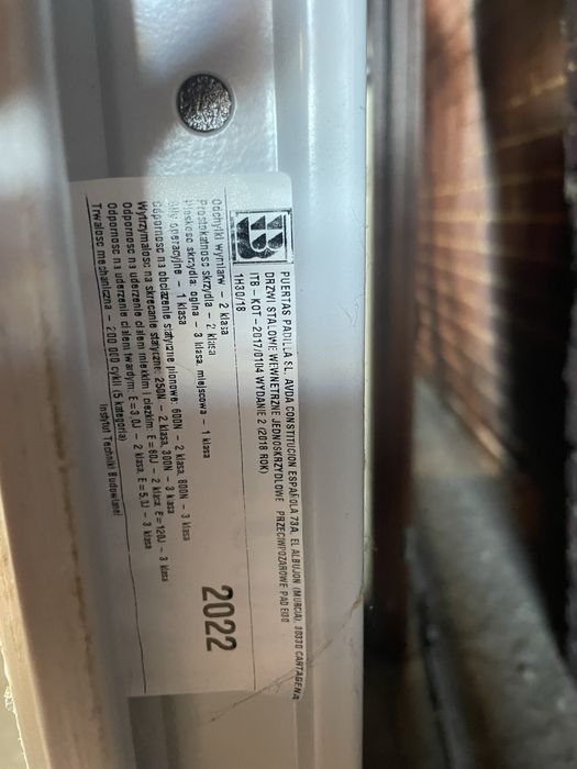 Drzwi techniczne kotłowe 90x205 cm