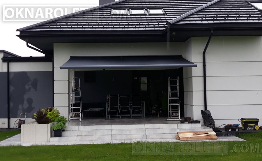 Markiza Tarasowa w kasecie 5x3 Antracyt + LED Konin