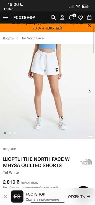 Шорти The North Face жіночі білі
