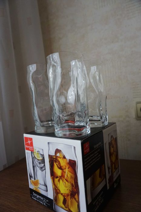 Стаканы, набор стаканов, 4 шт., Bormioli Rocco Sorgente, новый