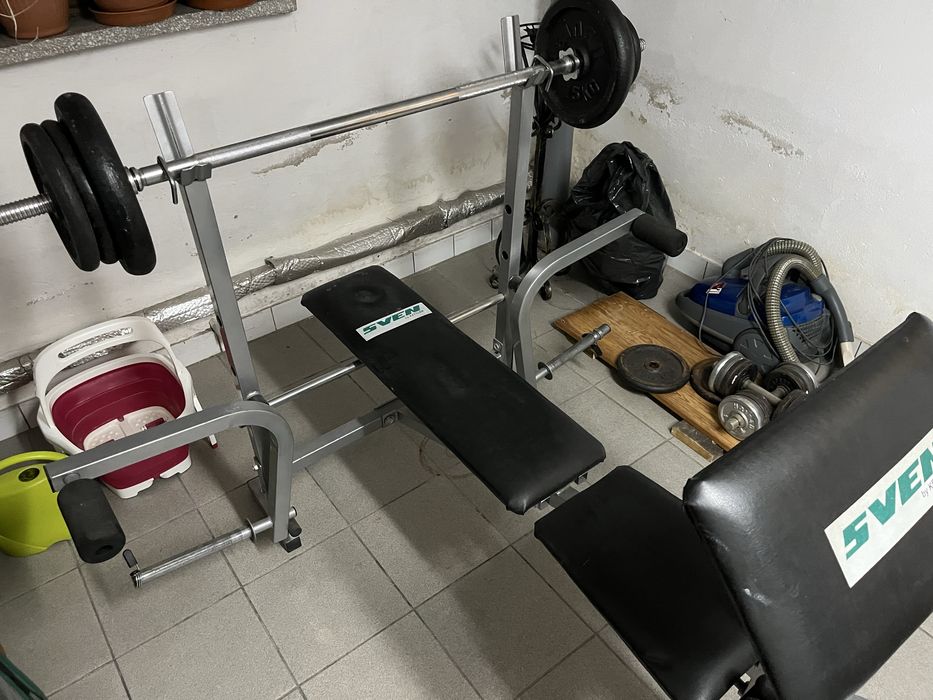 Ławeczka oraz sztanga Sven, Kettler.