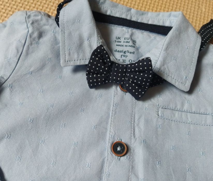 Koszula błękitna święta i okazje + mucha