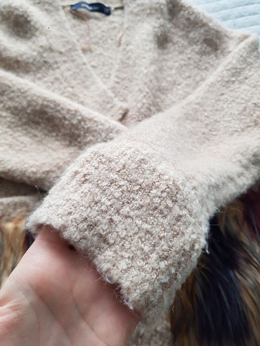 Sweter sweterek ZARA futro oversize wełna moher rozmiar M
