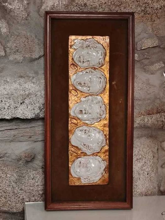 Quadro em Relevo – Vogais de Criança  Vintage ENVIO GRATIS