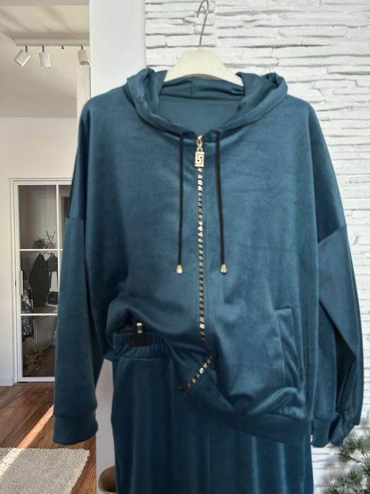 Dres damski S M L XL komplet dresowy rozpinanydamskie dresy z kapturem