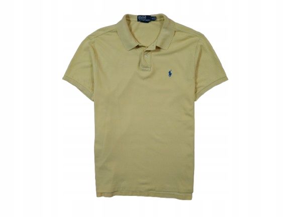 POLO RALPH LAUREN Koszulka Polo Męska Żółta Logowana r. XL