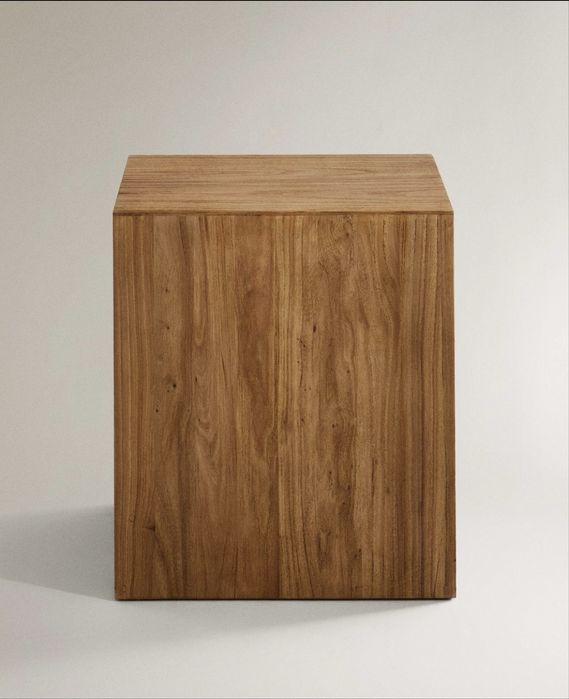Mesa Auxiliar Cubo Madeira Zara Home NOVO