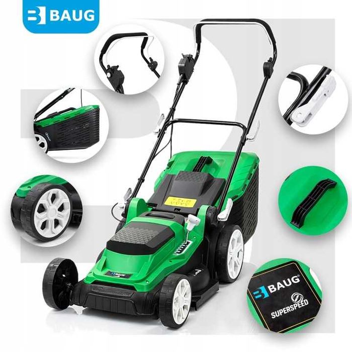 KOSIARKA ELEKTRYCZNA DO TRAWY z regulacją wysokości  45L 1600W Baug