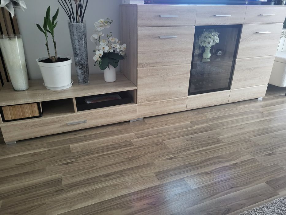 Komplet komoda,solid rtv,stół kawy,wiszącą pólka