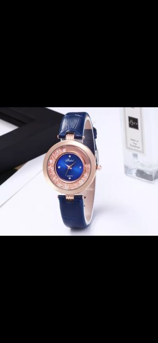 Zegarek damski kamyczki niebieski granatowy nowy