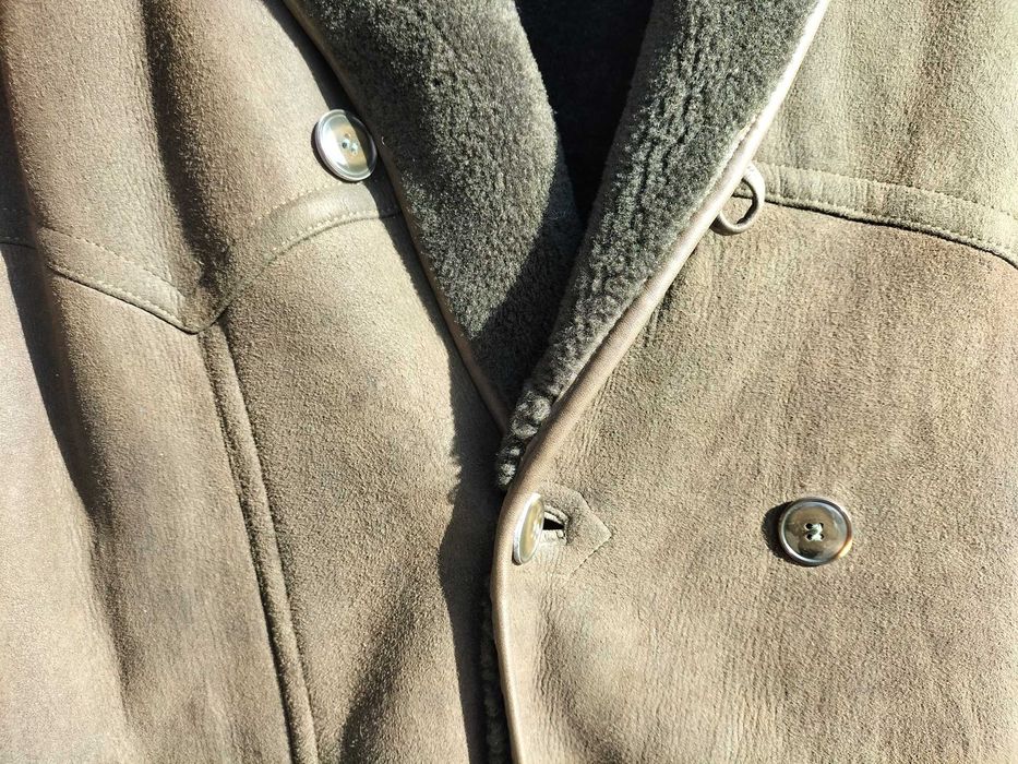 Casaco Homem, pele carneiro verdadeira, verde escuro, tam 50