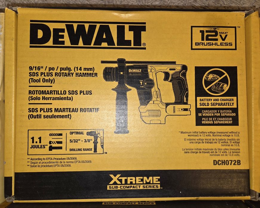 DeWALT DCH072 12V, DCK221 12V, DCD701 12V
