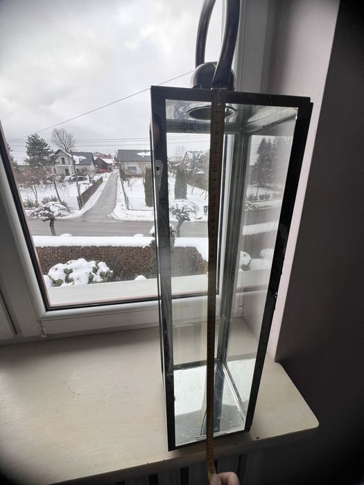 Srebrna latarnia lampion chrom glamour h=64 cm