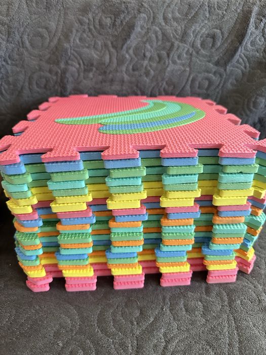 Килимок пазл цифри 10 штук і фрукти з тваринами 10 штук