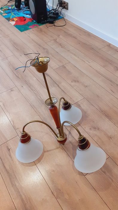 Żyrandol bardzo ładny z prl mosiężny