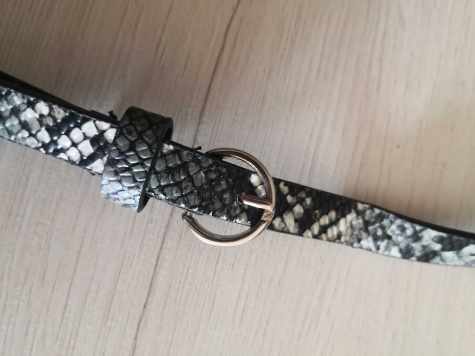 RESERVED Nowy cienki pasek damski do spodni, sukienki skóra węża
