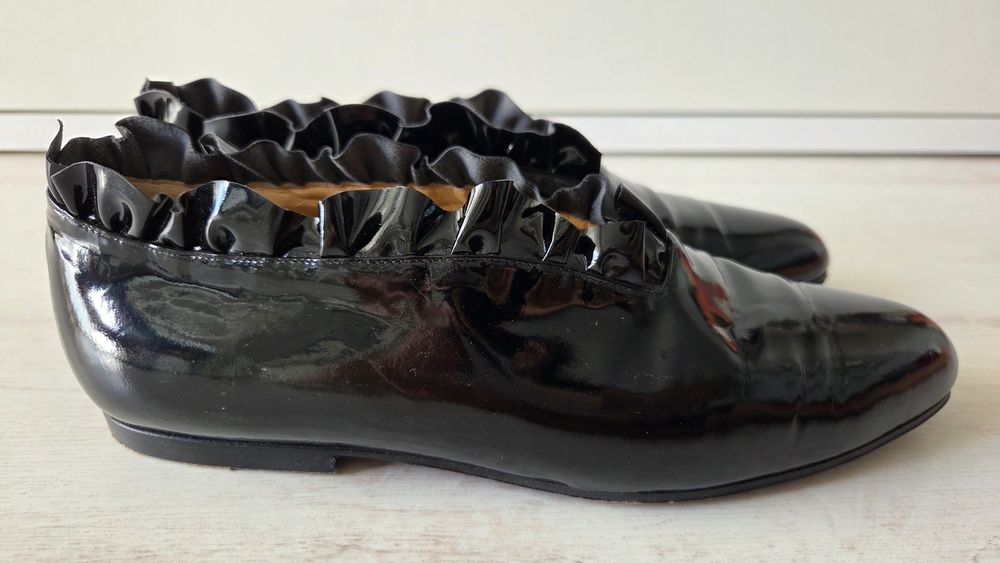 Skórzane czarne buty damskie 39 | skóra naturalna | wąskie | 24,5 cm