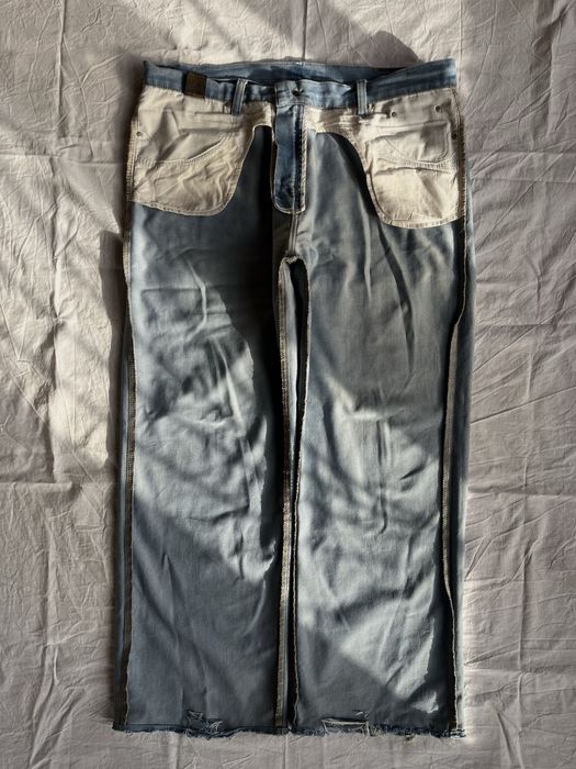джинсы custom inside out Denim Jeans Vetements Style Distressed