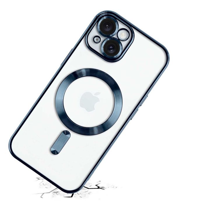 Plecki Silikonowe Etui Iphone 13/14/15Plus Pro Max Magsafe J Niebieski