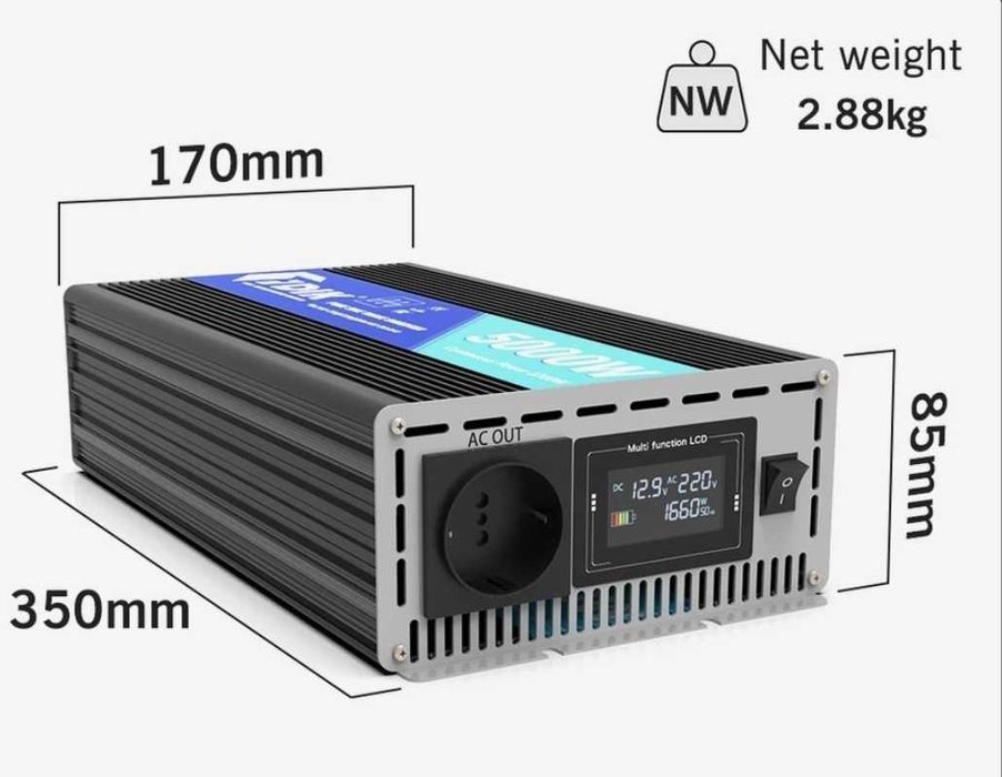 Inversor 5000w Onda Pura 24v ou 12v para 220v Novo FDIK Alta Potência