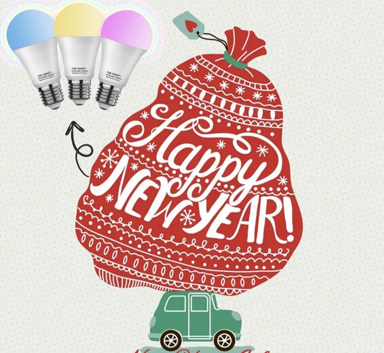 Conjunto de 4 lâmpadas WiFi RGB com APP e comando 10W