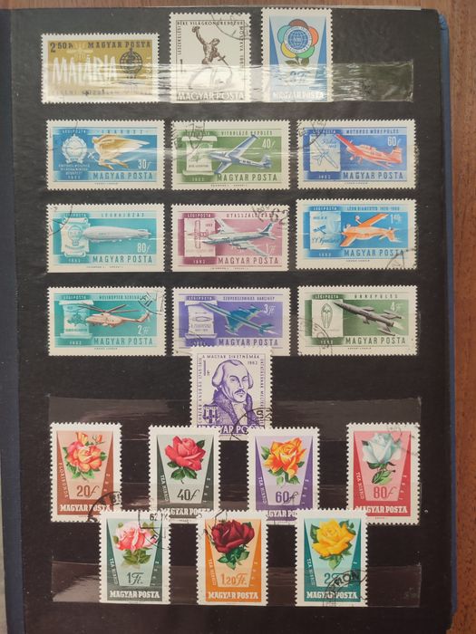 Почтовые марки Венгрии Чехословакии в Альбоме 12 листов.