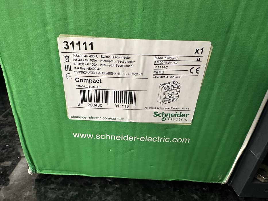 Interruptor 4P 400A Schneider - Novo