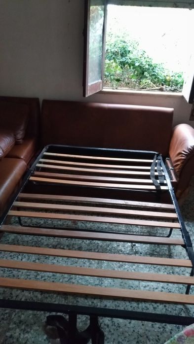 Sofá  Cama com Canto com Almofadas Removíveis