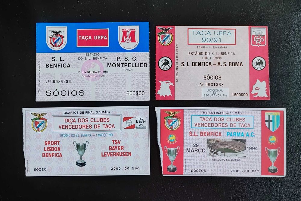 Bilhetes de futebol (usados) SL Benfica