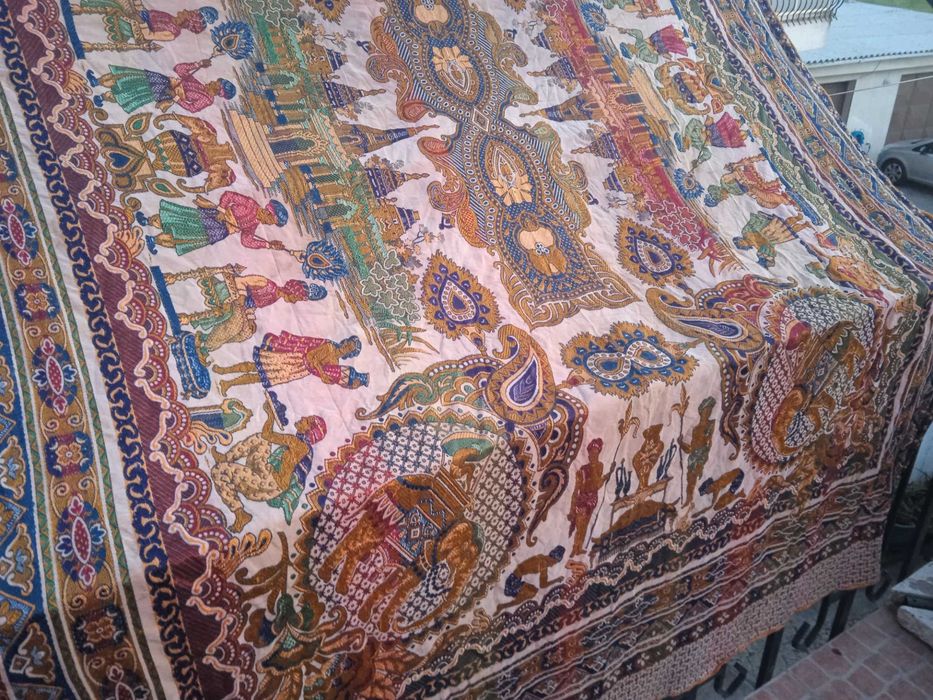 Colcha Seda Oriental Antiga